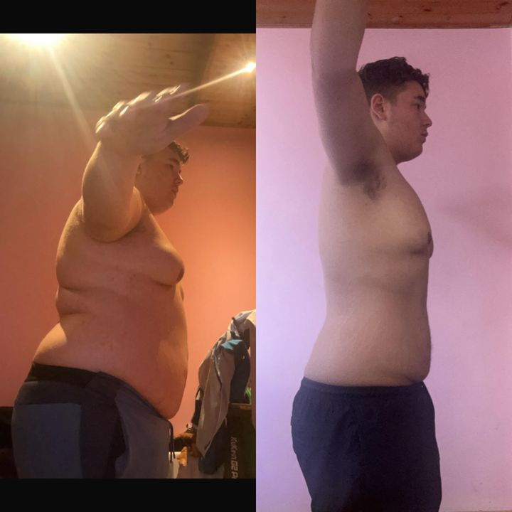 Conor before and after his 12-week transformation